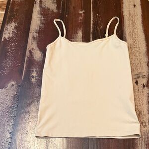 LOFT Cream Lightweight Camisole with Delicate Straps
